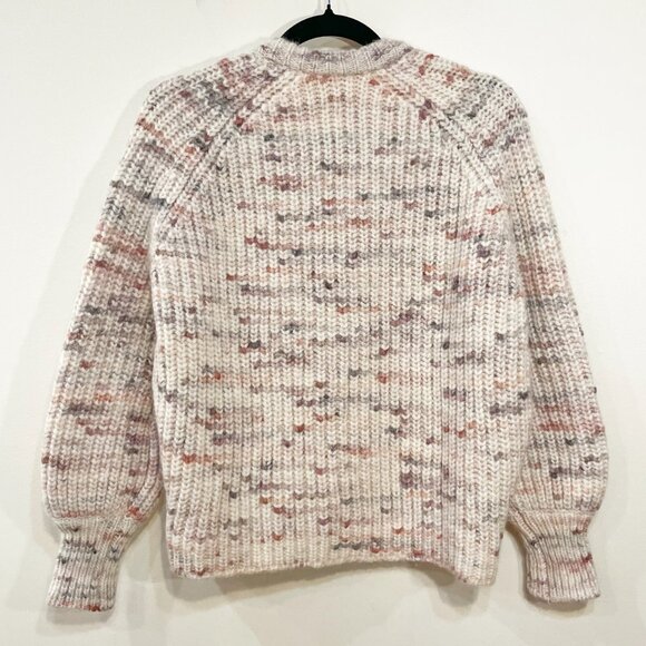 EUC Sezane Pierre Alpaca Wool Cotton Multicolor Cardigan Ecru XXS - Picture 5 of 9